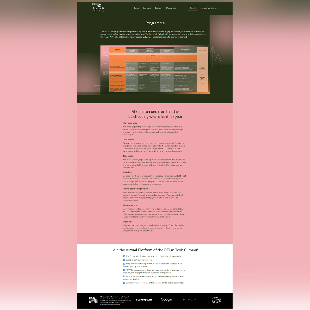 DEI in Tech Summit 2023 - strona programu wydarzenia
