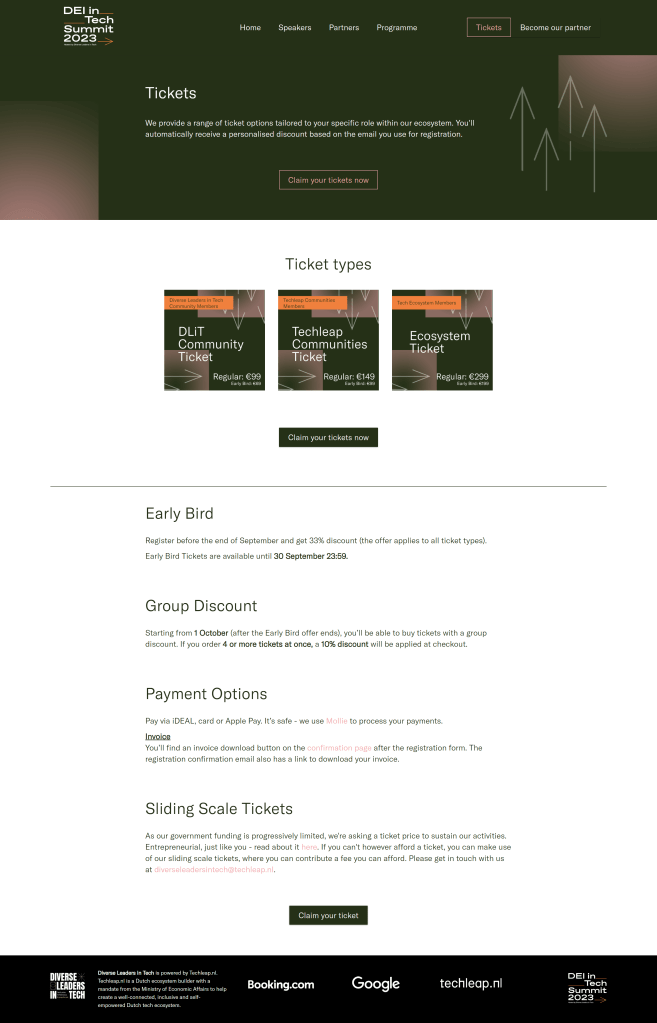 DEI in Tech Summit 2023 - Ticketing