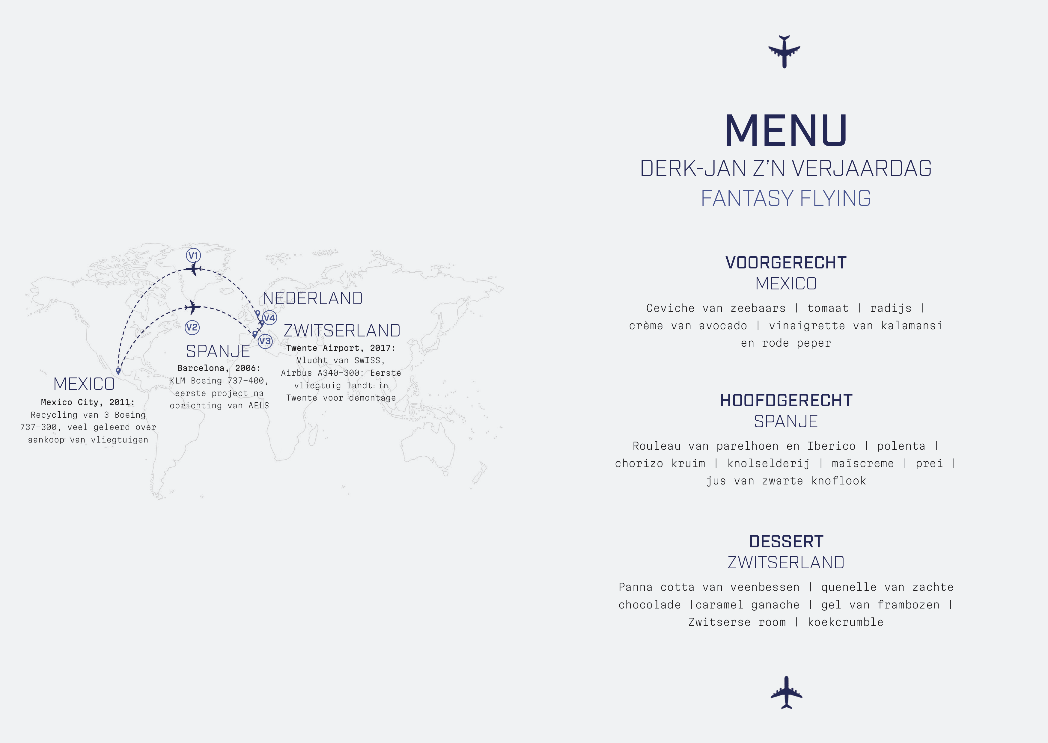 Fantasy Flying menu card inner side